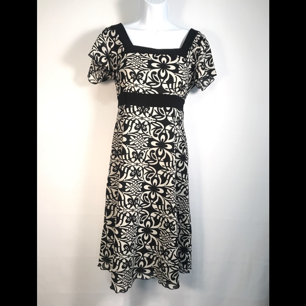 Black Floral  Print Dress 8